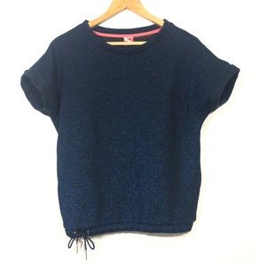 Puma Lifestyle Blue Sparkly Oversized Short-sleeve Top